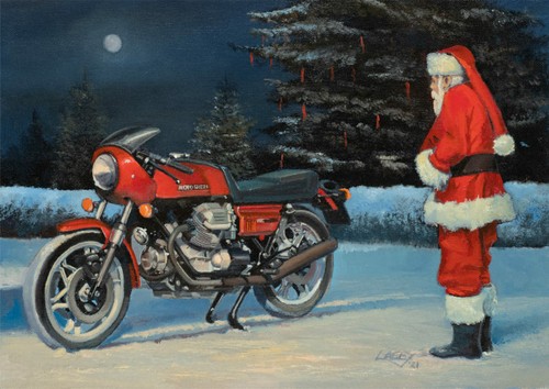 Biglietto natale moto guzzi - di,